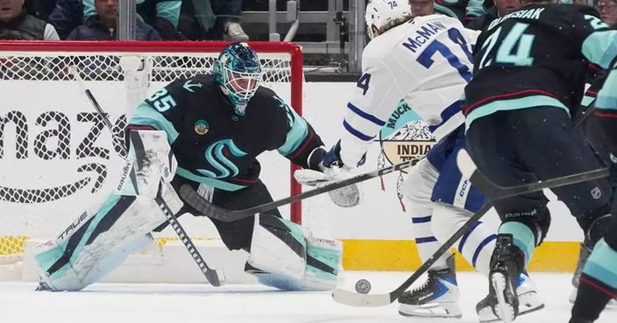 Shane Wright scores twice as Kraken extend win streak to 3 games with 5-2 win over Maple Leafs