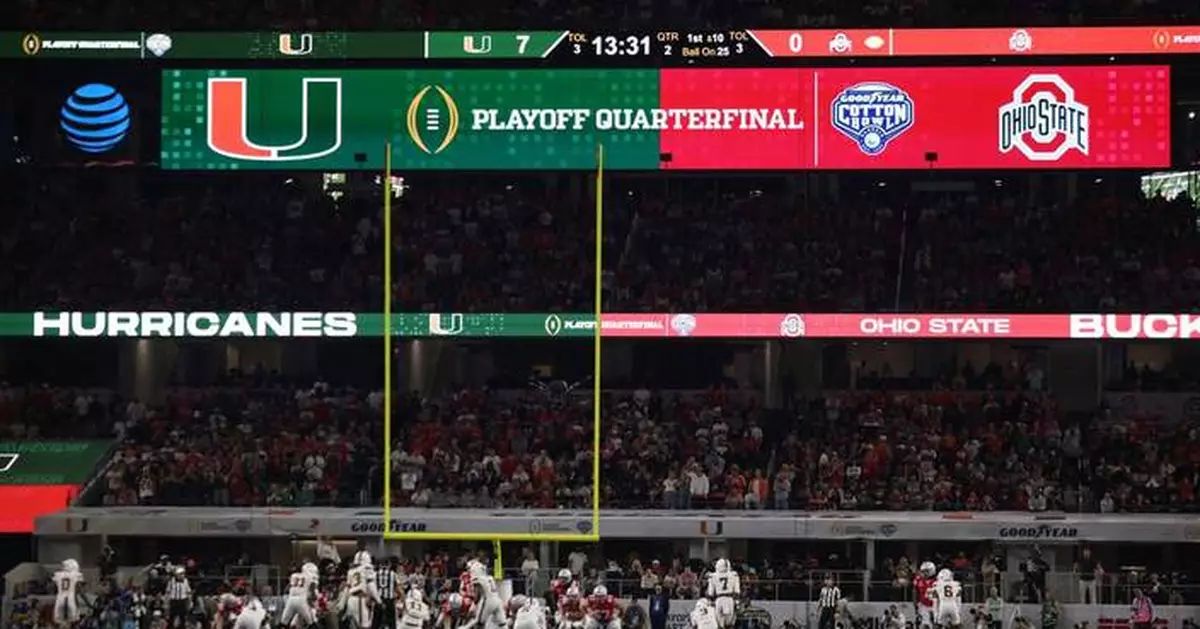 CFP quarterfinals viewership up 14% from last year, including this season's 3 most-watched games