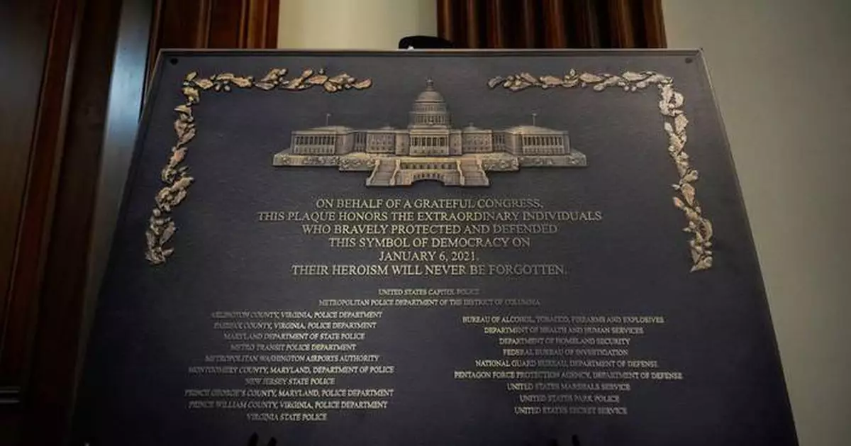 This Jan. 6 plaque was made to honor law enforcement. It's nowhere to be found at the Capitol