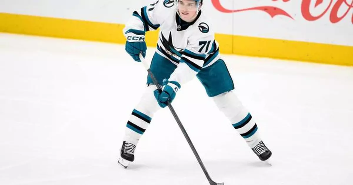 Celebrini scores twice, Sharks beat Rangers 3-1
