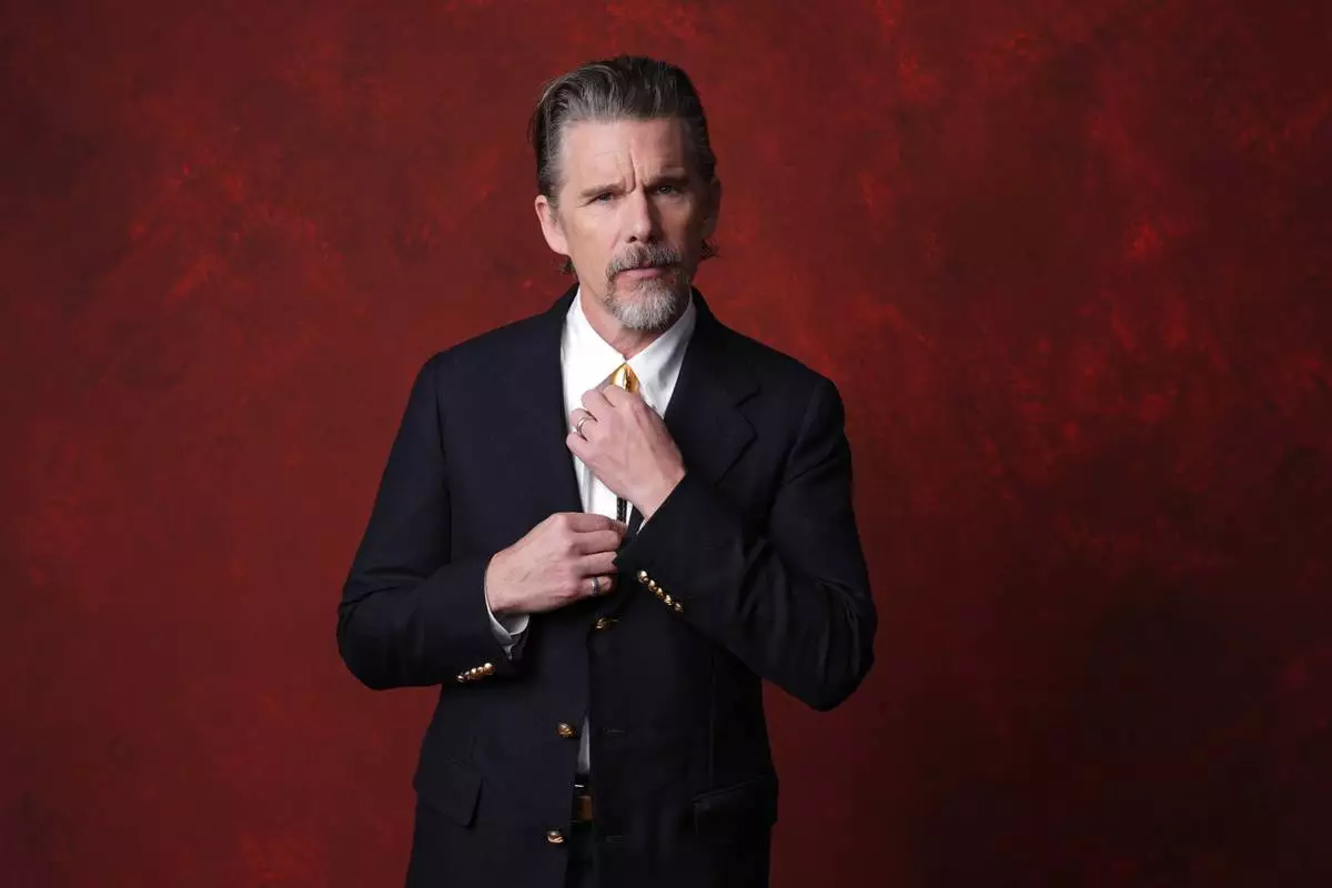 Ethan Hawke poses for a portrait during the 98th Academy Awards Oscar nominees luncheon on Tuesday, Feb. 10, 2026, at the Beverly Hilton Hotel in Beverly Hills, Calif. (AP Photo/Chris Pizzello)