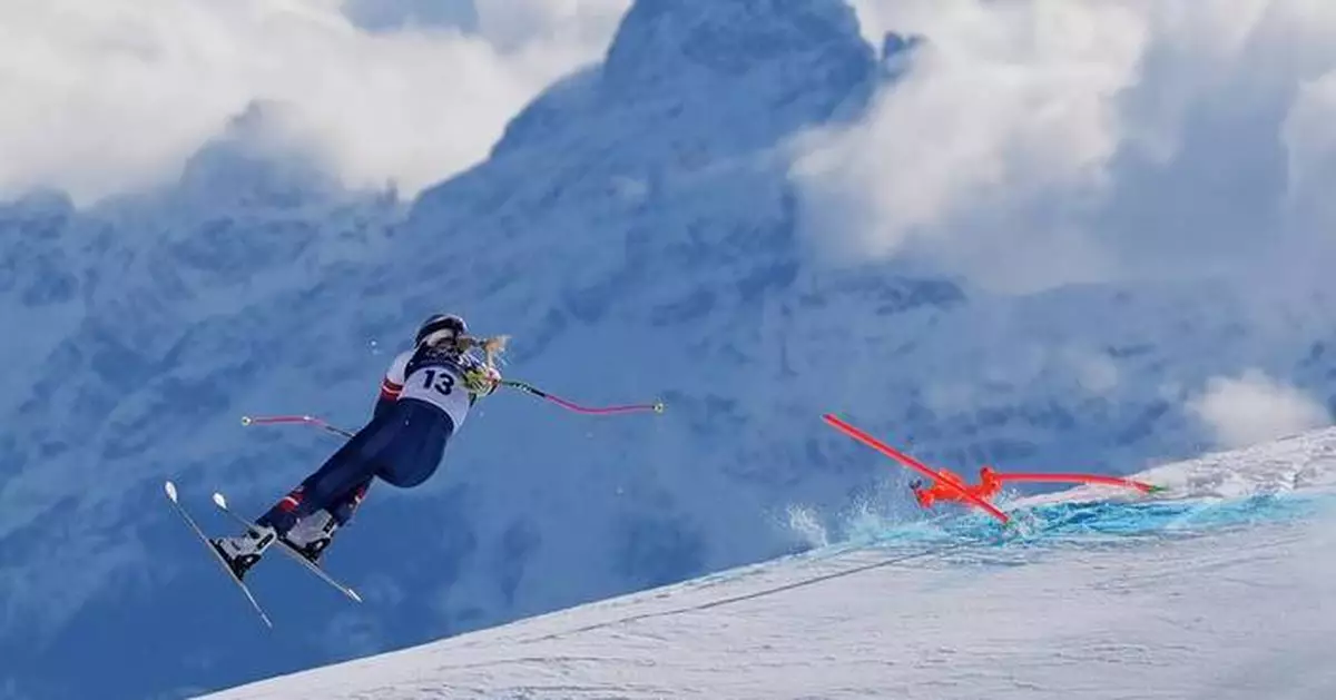 Photos show the moment Lindsey Vonn crashed