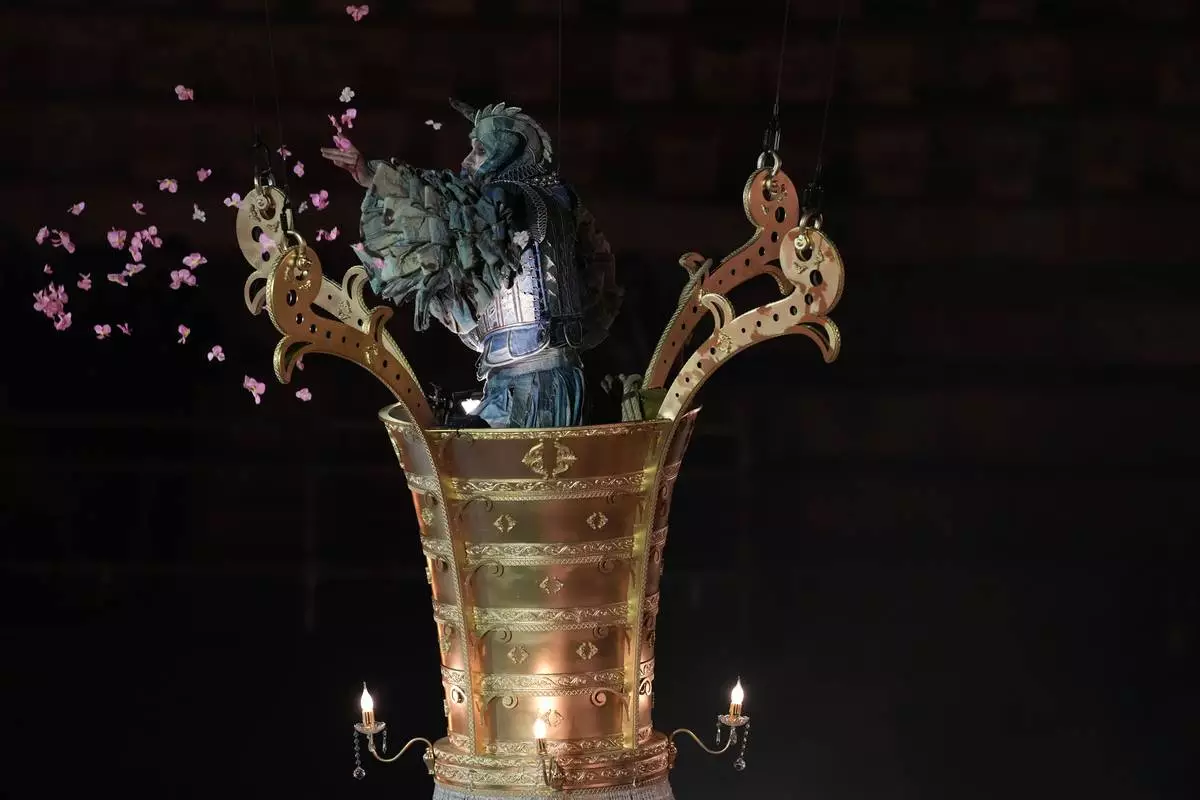 Artists perform during the closing ceremony of the 2026 Winter Olympics, in Verona, Italy, Sunday, Feb. 22, 2026. (AP Photo/Antonio Calanni)