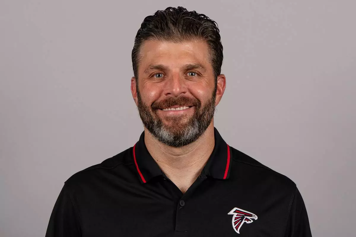 FILE - This is a 2025 photo of Mike Rutenberg of the Atlanta Falcons NFL football team. (AP Photo/File)