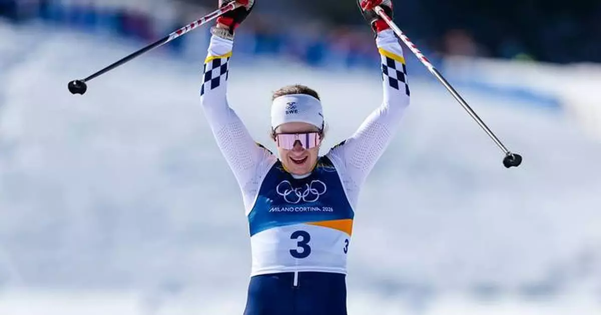Sweden’s Ebba Andersson gets redemption in winning 50km cross-country ski race at Milan Cortina