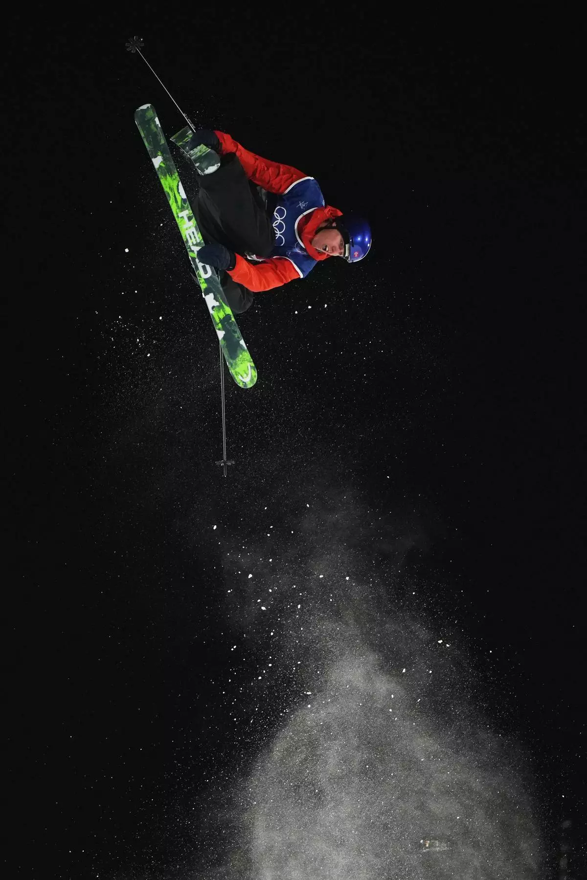 Norway's Ulrik Samnoey competes during the men's freestyle skiing big air qualifications at the 2026 Winter Olympics, in Livigno, Italy, Sunday, Feb. 15, 2026. (AP Photo/Lindsey Wasson)