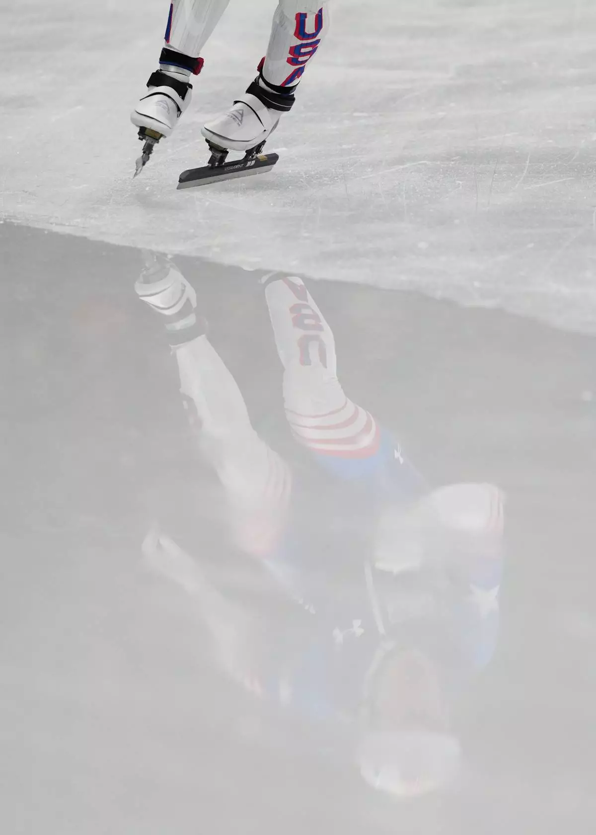 Brandon Kim of the United States competes in the men's 500 meter short track speed skating at the 2026 Winter Olympics, in Milan, Italy, Monday, Feb. 16, 2026. (AP Photo/Francisco Seco)