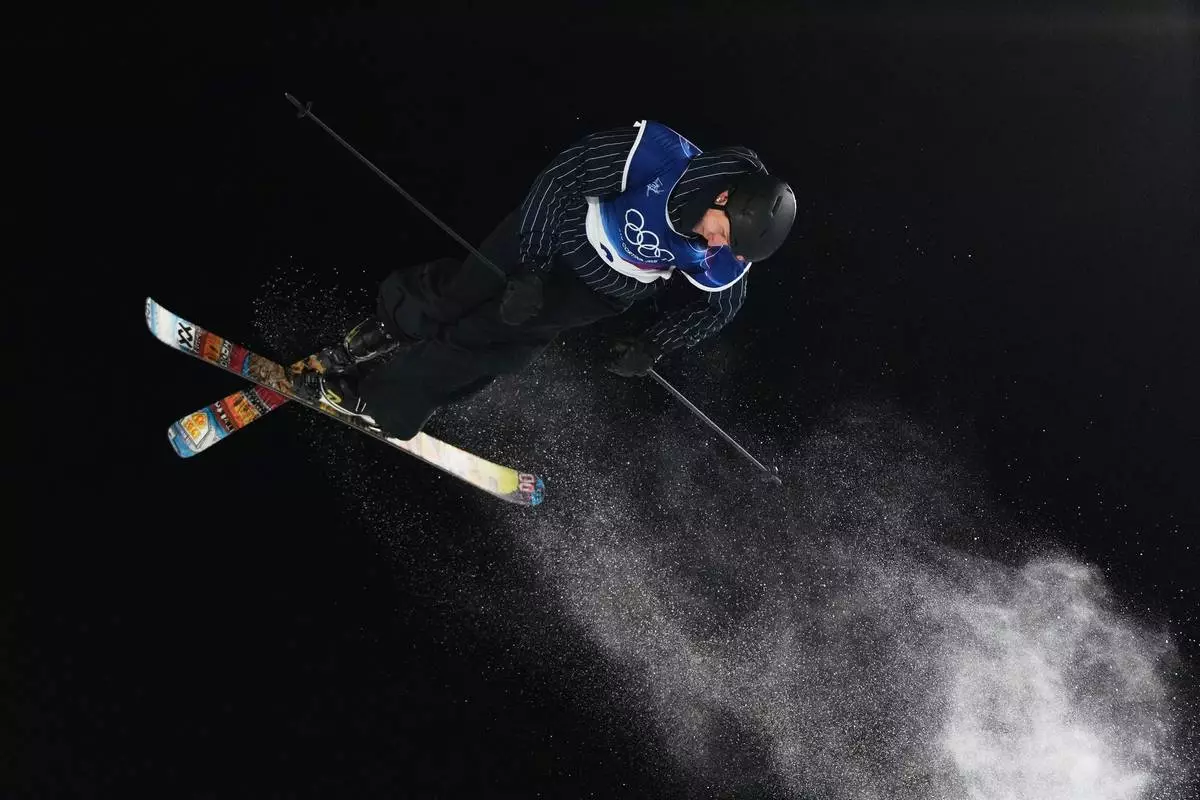 Norway's Birk Ruud competes during the men's freestyle skiing big air qualifications at the 2026 Winter Olympics, in Livigno, Italy, Sunday, Feb. 15, 2026. (AP Photo/Julia Demaree Nikhinson)