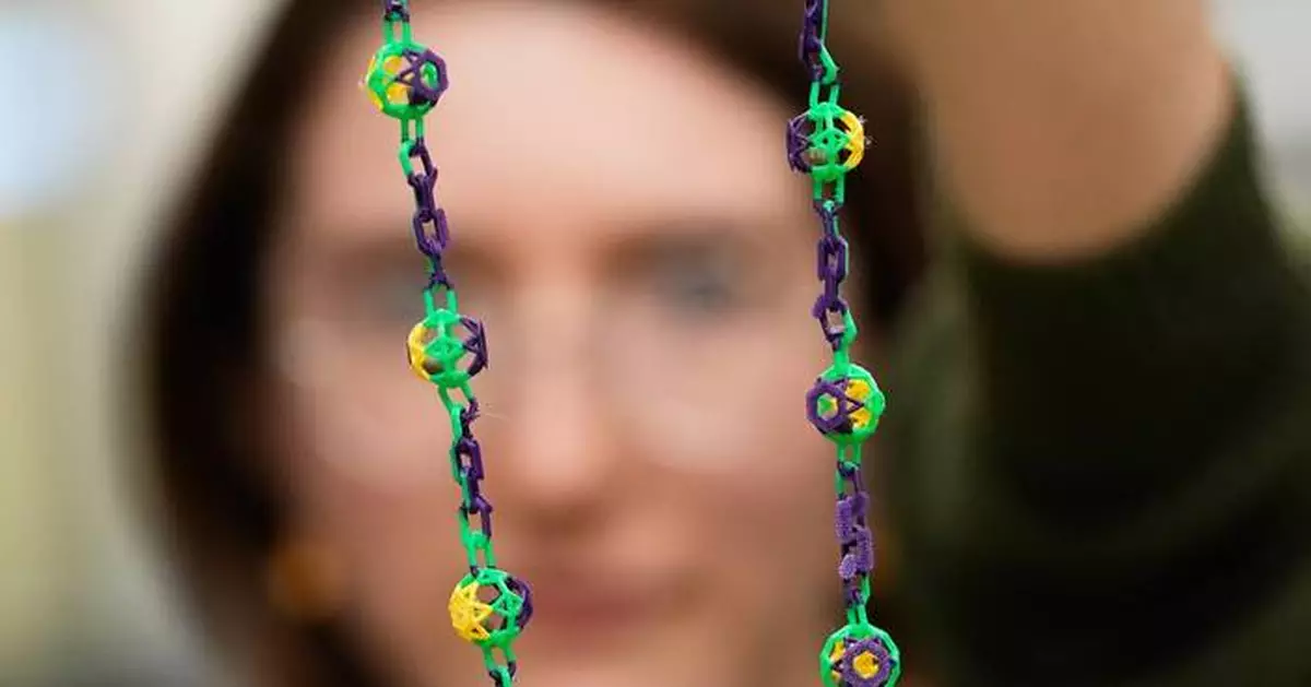 Biodegradable Mardi Gras beads help make Carnival season more sustainable