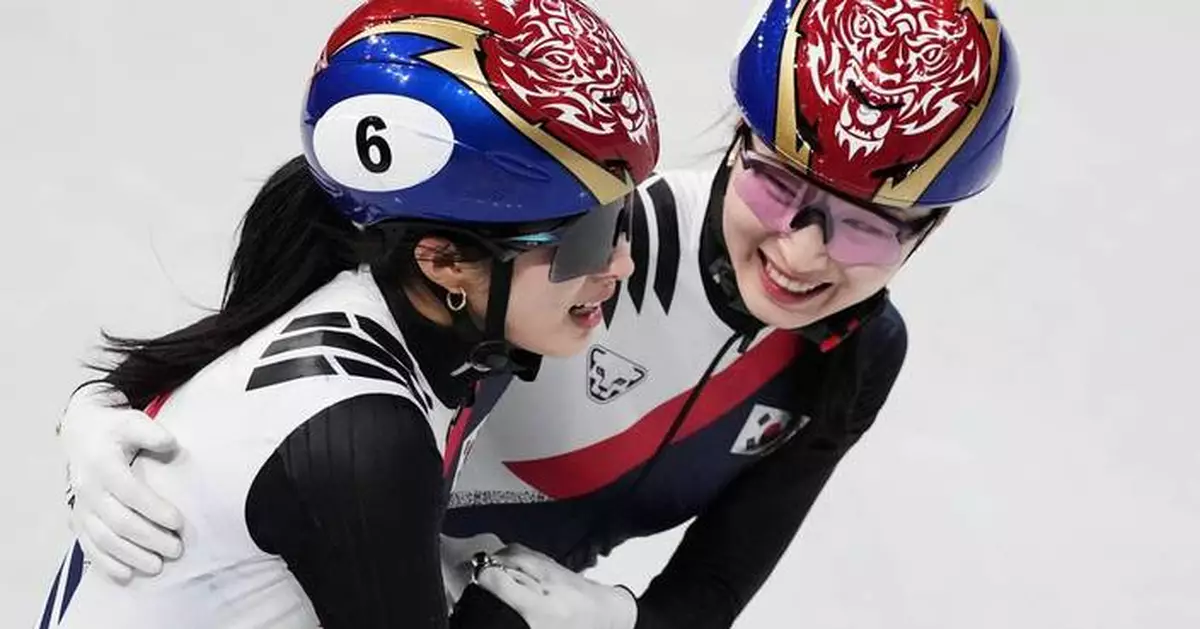 Steven Dubois wins men's 500-meter short track speedskating gold. South Korea takes women's relay
