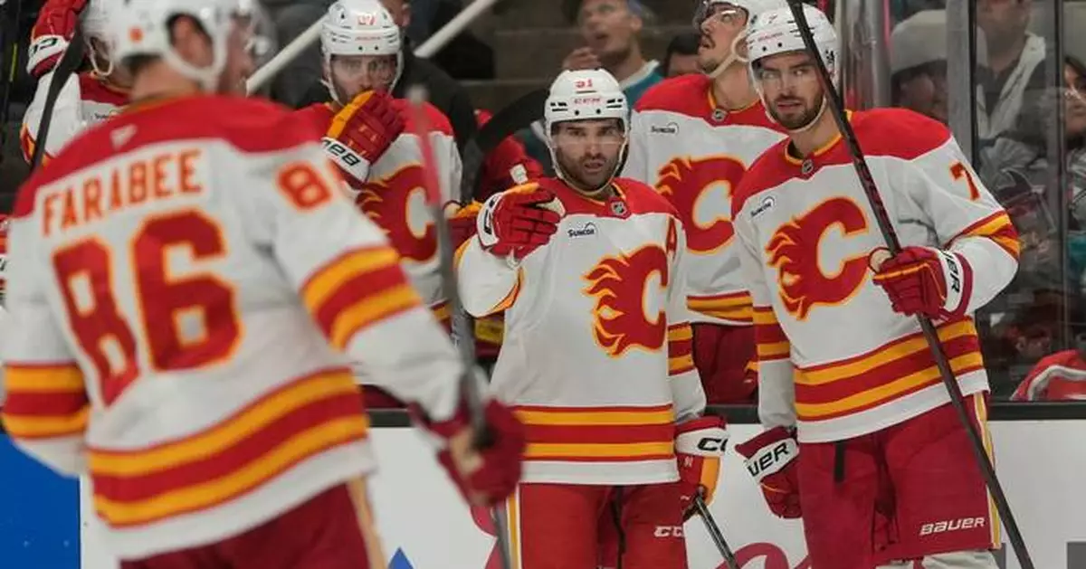 Nazem Kadri scores 2 goals to lead the Flames to a 4-1 win over the Sharks