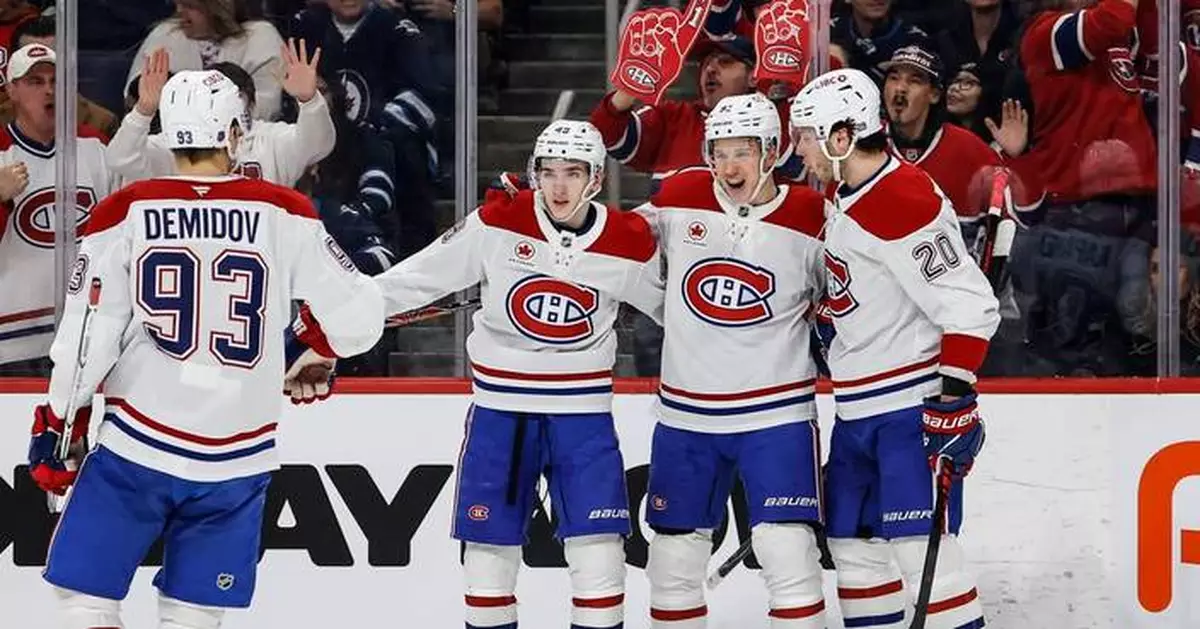 Canadiens beat Jets 5-1 to extend points streak to 5 games