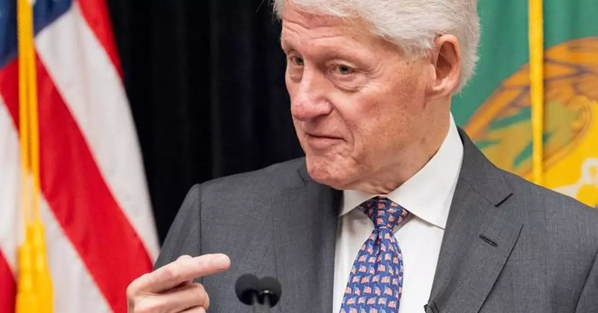 The Latest: Questions for Bill Clinton about Epstein ties as Trump stumps in Texas