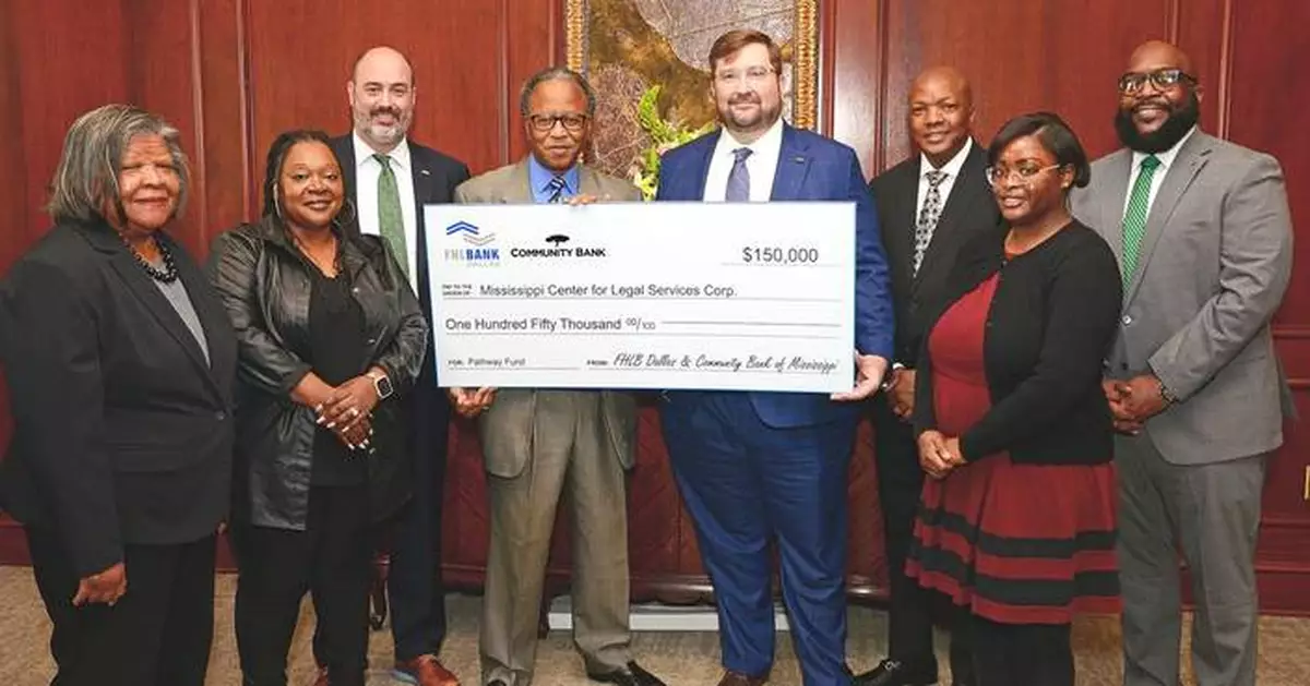 Mississippi Center for Legal Services Receives $150K Grant from FHLB Dallas and Community Bank of Mississippi to Support Housing Stability and Legal Aid