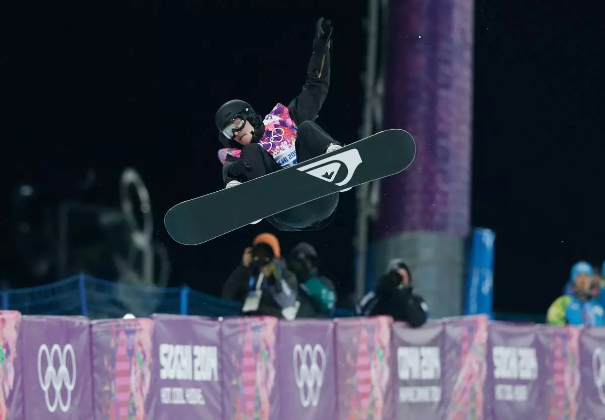 FILE - Switzerland's Iouri Podladtchikov competes in the men's snowboard halfpipe final at the Rosa Khutor Extreme Park, at the 2014 Winter Olympics, Tuesday, Feb. 11, 2014, in Krasnaya Polyana, Russia. (AP Photo/Andy Wong, File)
