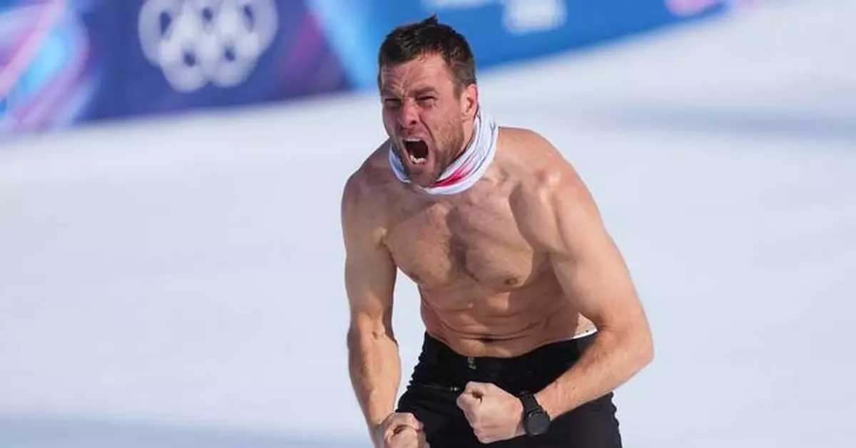 Benjamin Karl celebrates Olympic gold with a shirtless tribute to Hermann Maier, ends 25-year wait