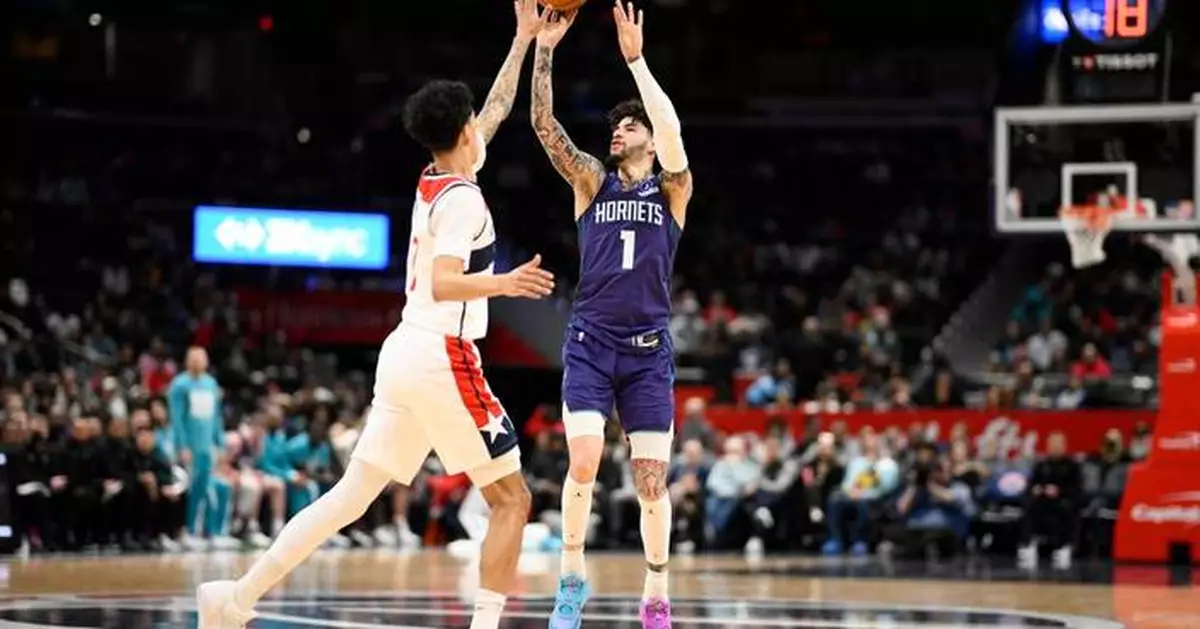 LaMelo Ball hits career-high 10 3s, scores 37 points to help Hornets rout Wizards