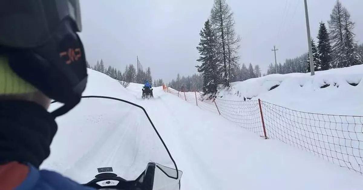 Olympic tourists in Cortina can explore the Dolomites with the new 'Uber Snowmobile' service