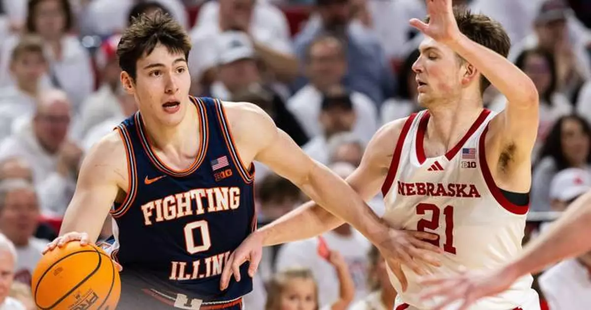 Keaton Wagler scores 28, leads No. 9 Illinois to 11th straight win, 78-69 over No. 5 Nebraska