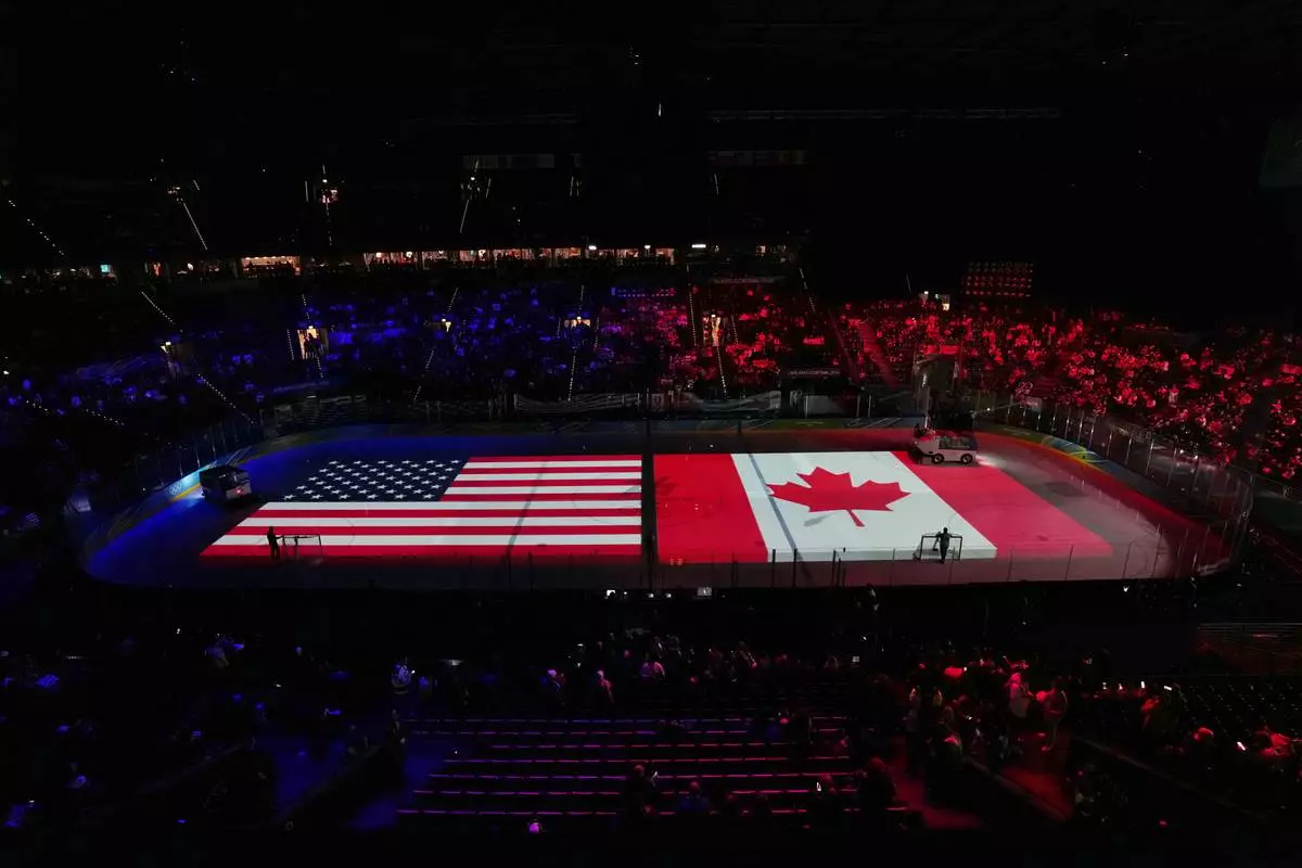 The ice is prepared before the start of the women's ice hockey gold medal game between the United States and Canada at the 2026 Winter Olympics, in Milan, Italy, Thursday, Feb. 19, 2026. (AP Photo/Carolyn Kaster)