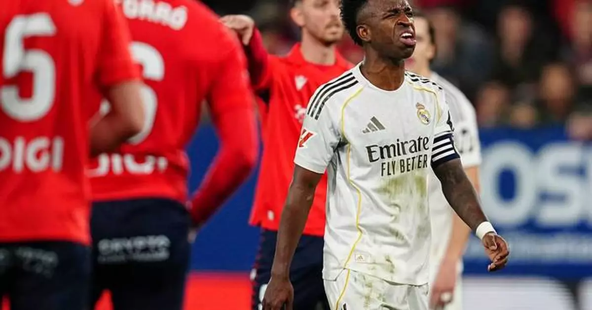 Vinicius Junior scores again but cannot prevent Real Madrid falling to 2-1 loss at Osasuna