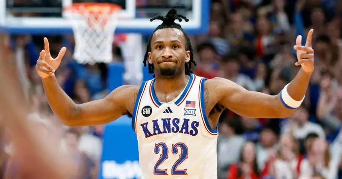 Bryson Tiller scores 21, Darryn Peterson adds 20; No. 14 Kansas beats No. 13 BYU 90-82