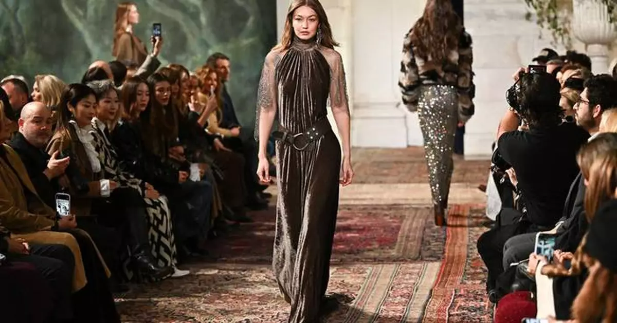 Ralph Lauren's fall 2026 collection a mix of romantic adventure with metallic flair