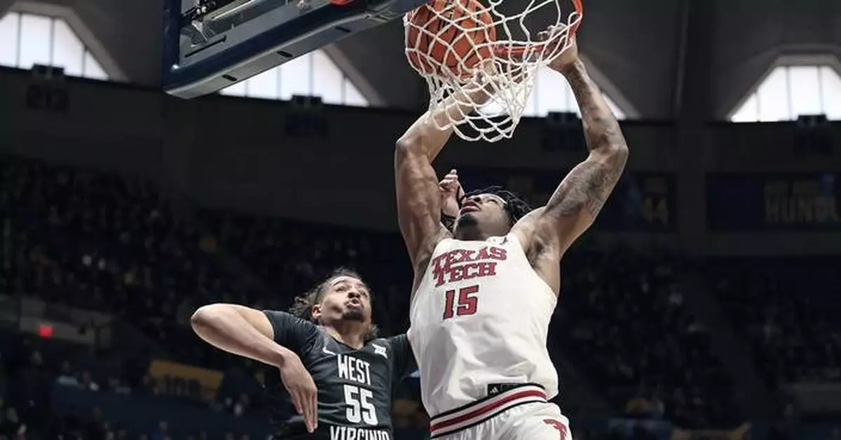 JT Toppin helps No. 13 Texas Tech break two-game losing streak with 70-63 win at West Virginia