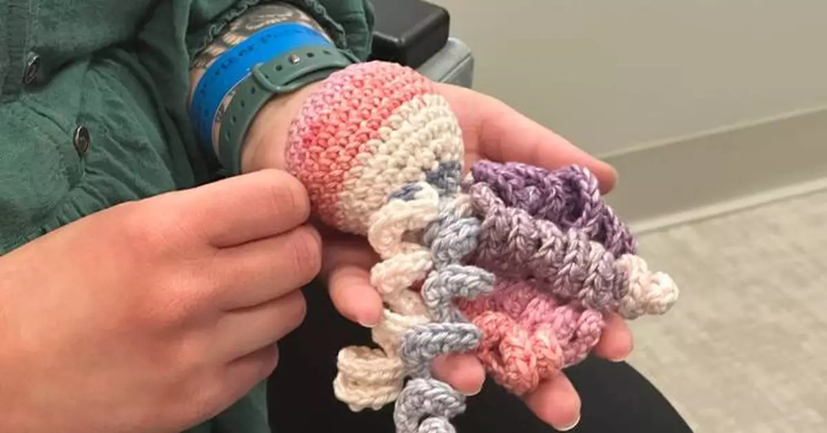 Mom of a preemie crochets colorful yarn octopi for tiny tots at Detroit hospital NICU
