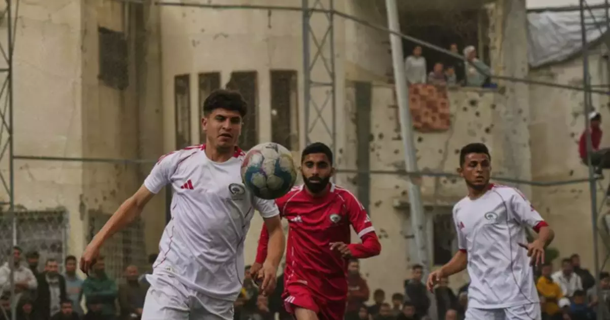 Photos show soccer’s return to Gaza as amputees and local teams play on improvised field