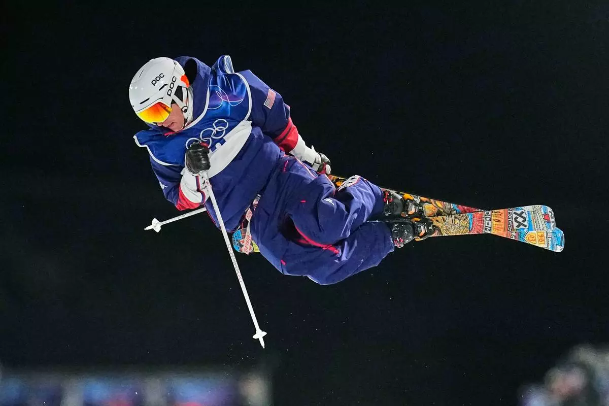 United States' Alex Ferreira competes during the men's freestyle skiing halfpipe finals at the 2026 Winter Olympics, in Livigno, Italy, Friday, Feb. 20, 2026. (AP Photo/Abbie Parr)