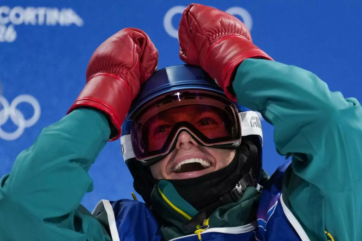 Australia's Scotty James reacts during the men's snowboarding halfpipe finals at the 2026 Winter Olympics, in Livigno, Italy, Friday, Feb. 13, 2026. (AP Photo/Abbie Parr)