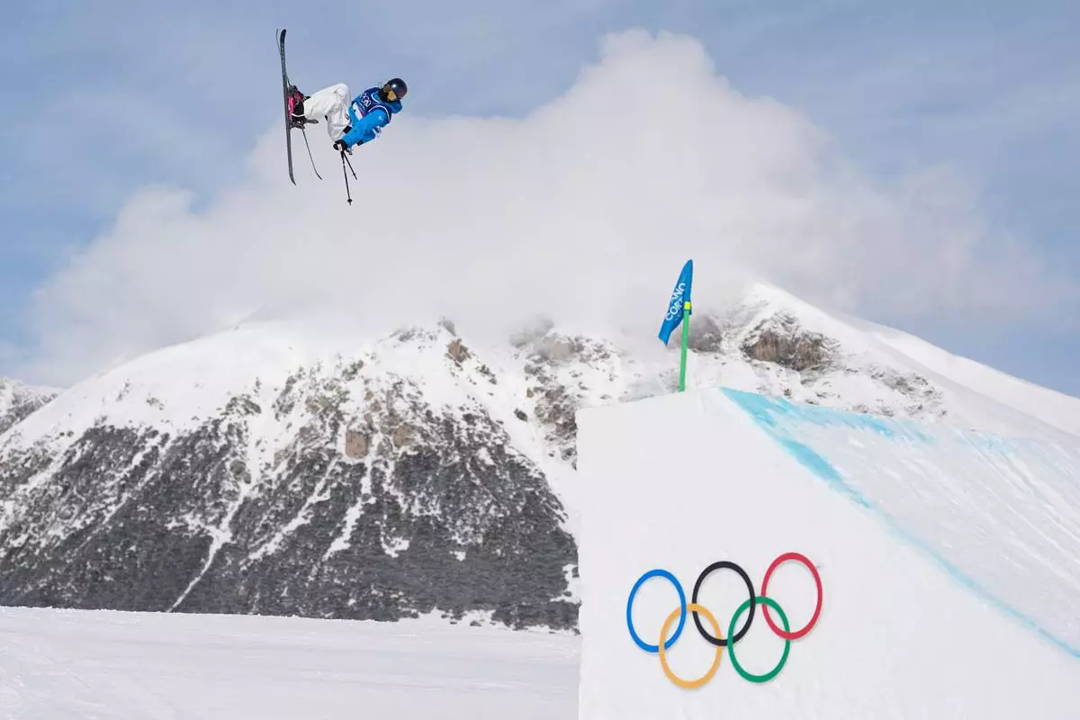 Italy's Flora Tabanelli practices during a freestyle skiing slopestyle training session at the 2026 Winter Olympics, in Livigno, Italy, Thursday, Feb. 5, 2026. (AP Photo/Lindsey Wasson)