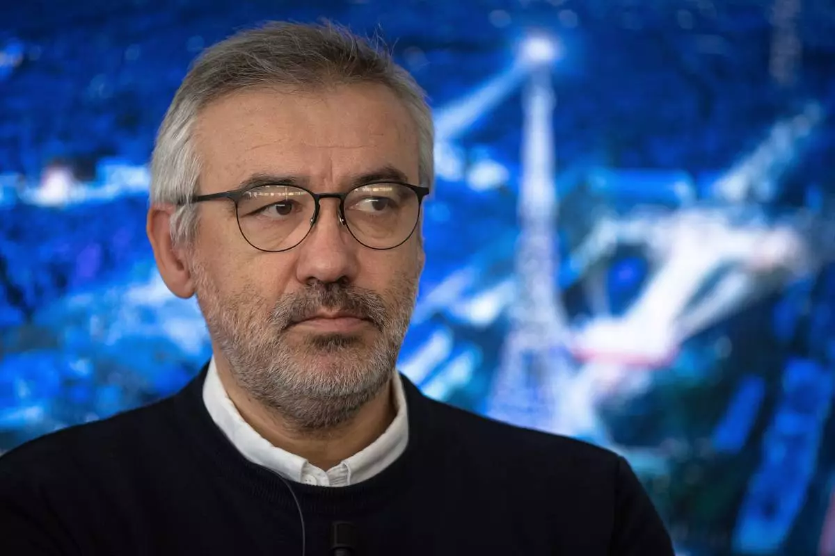 FILE - CEO Paris 2024, Etienne Thobois, is pictured on Friday, March 24, 2023 in Saint-Ouen, outside Paris. (AP Photo/Aurelien Morissard, File)