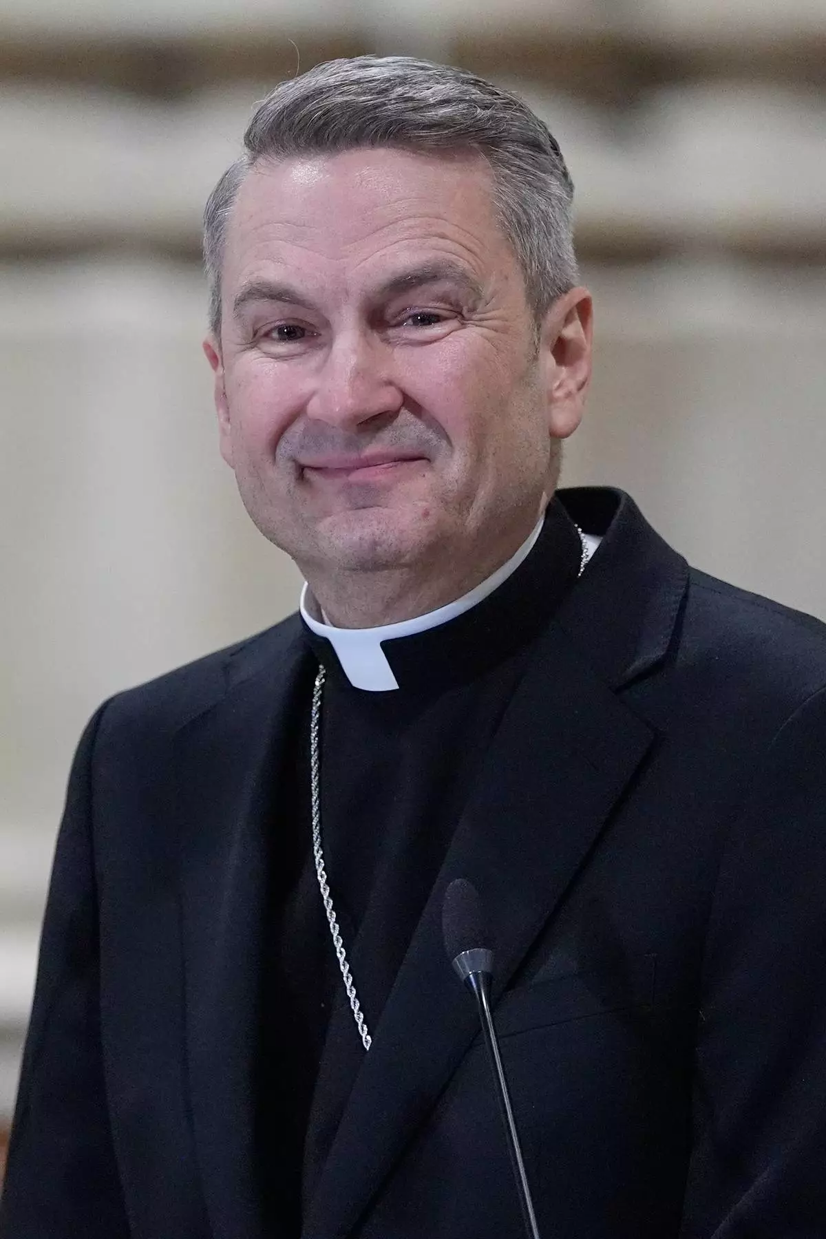 Archbishop-designate Ronald Hicks talks to reporters during a news conference at St. Patrick's Cathedral in New York, Thursday, Feb. 5, 2026. (AP Photo/Seth Wenig)