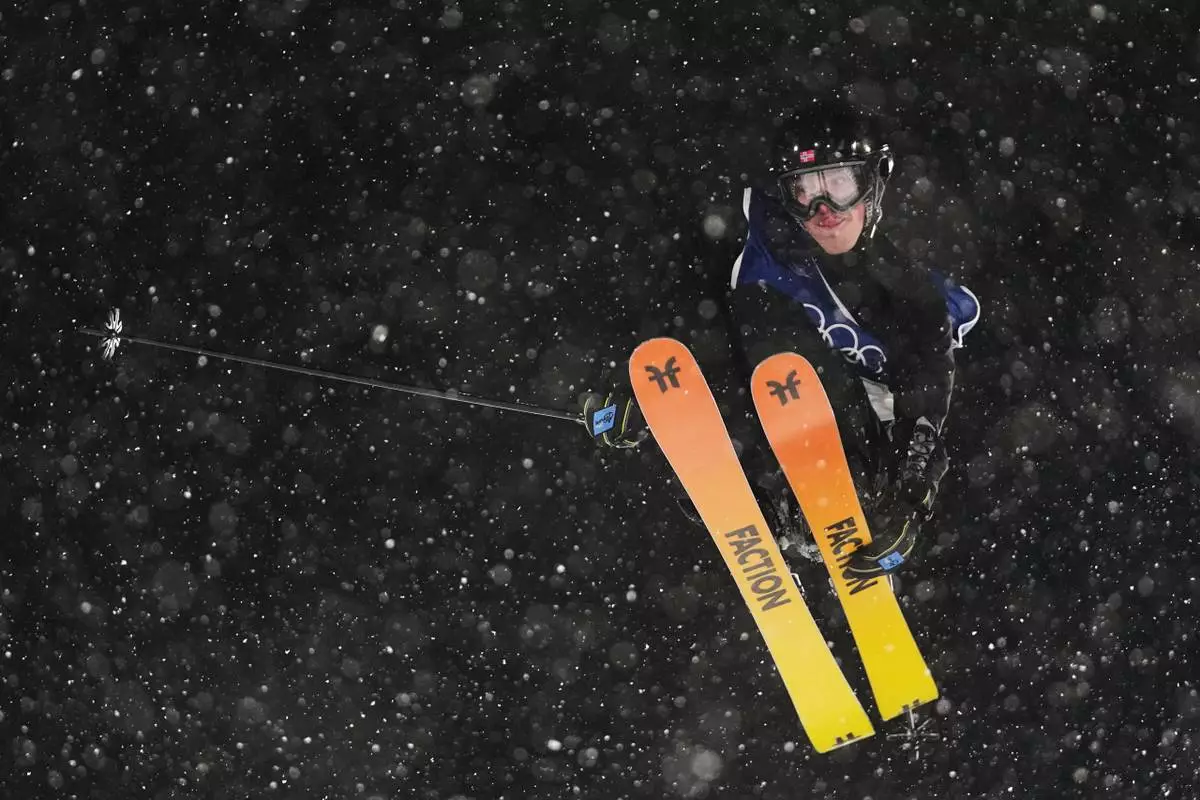 Norway's Tormod Frostad competes during the men's freestyle skiing big air finals at the 2026 Winter Olympics, in Livigno, Italy, Tuesday, Feb. 17, 2026. (AP Photo/Gregory Bull)