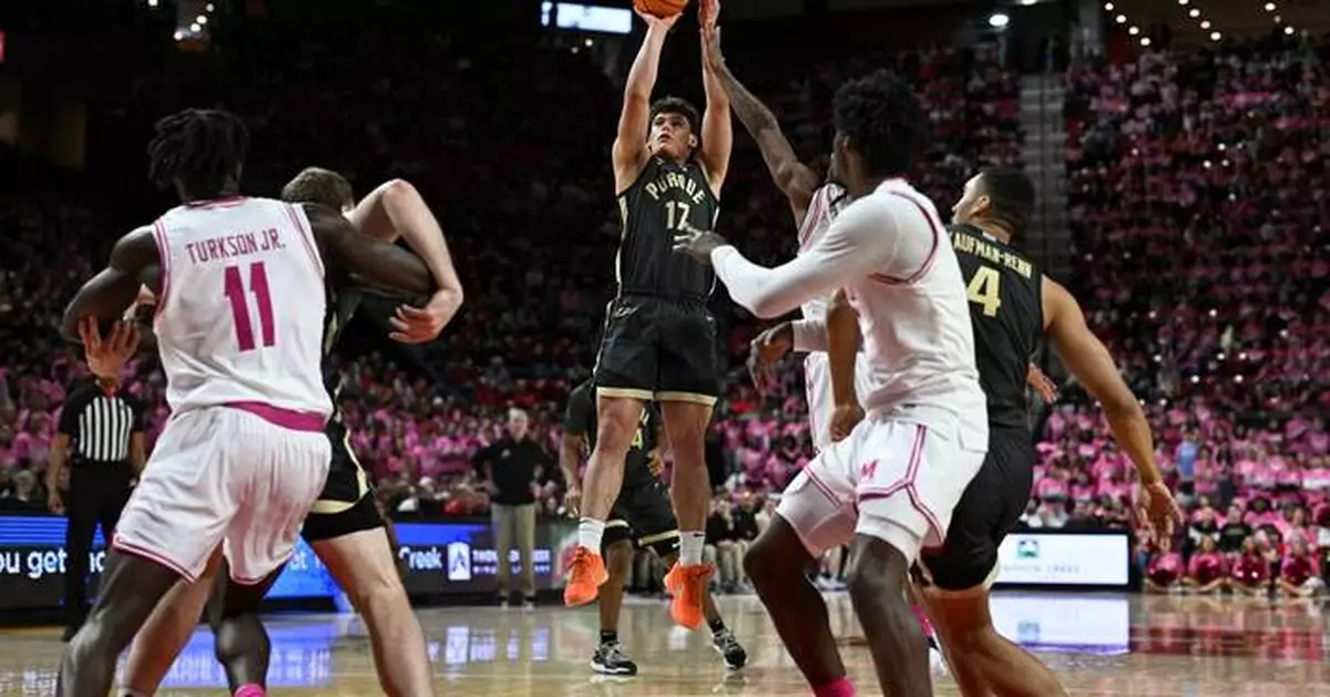 Loyer scores 29 to help No. 12 Purdue snap a 3-game losing streak with a 93-63 rout of Maryland