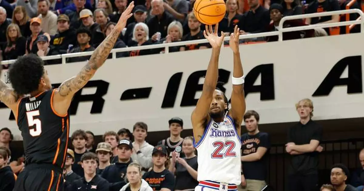 Freshman star Darryn Peterson erupts early as No. 8 Kansas rolls past Oklahoma State 81-69