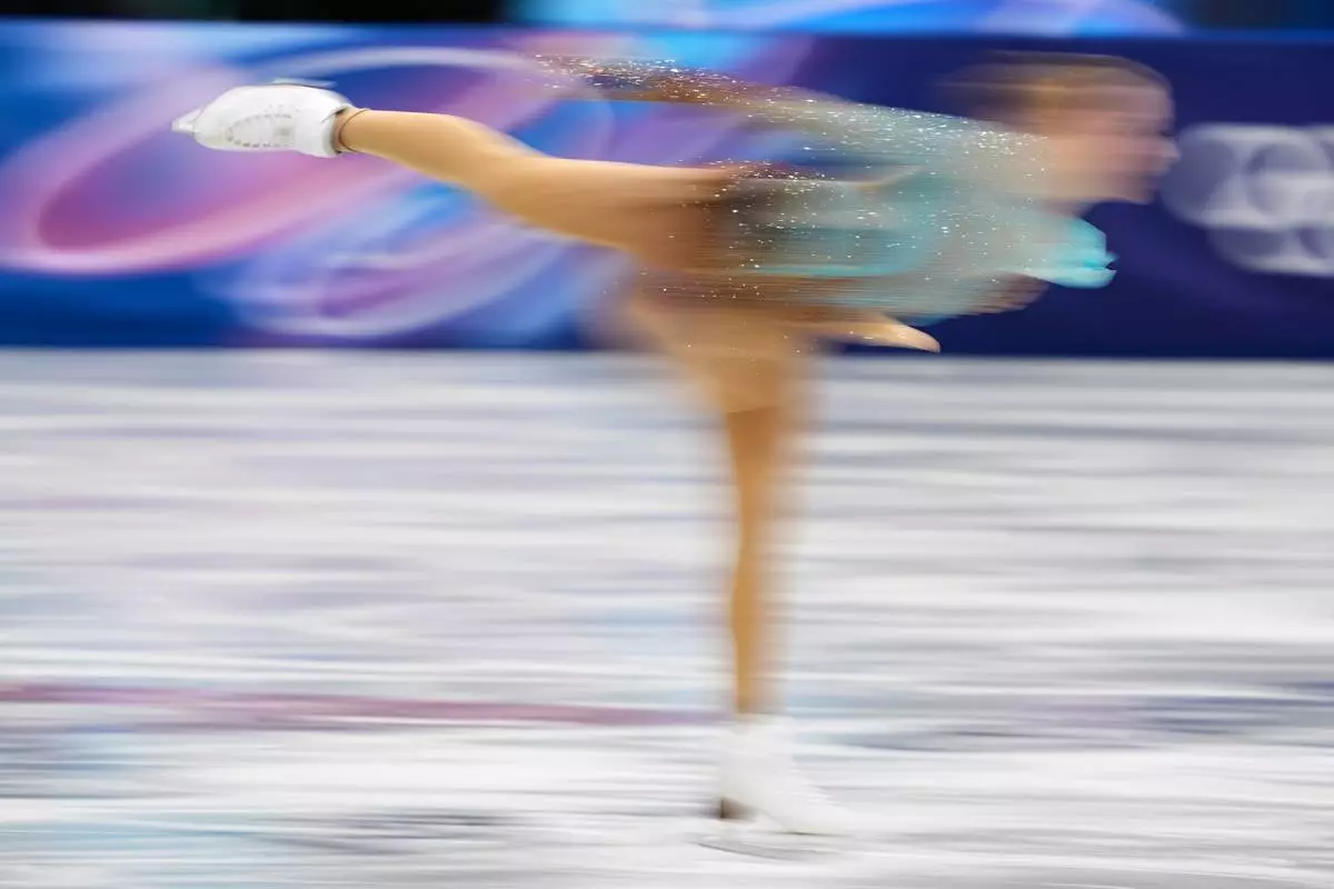 Niina Petrokina of Estonia competes during the women's figure skating free program at the 2026 Winter Olympics, in Milan, Italy, Thursday, Feb. 19, 2026. (AP Photo/Natacha Pisarenko)