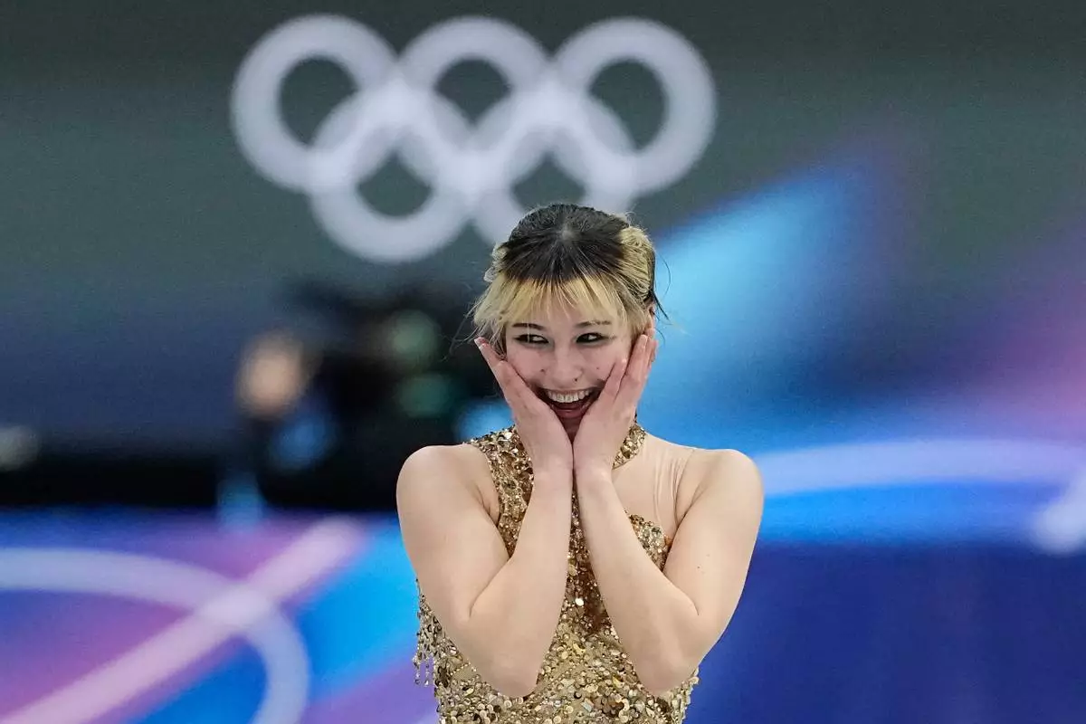 Alysa Liu of the United States competes during the women's figure skating free program at the 2026 Winter Olympics, in Milan, Italy, Thursday, Feb. 19, 2026. (AP Photo/Natacha Pisarenko)