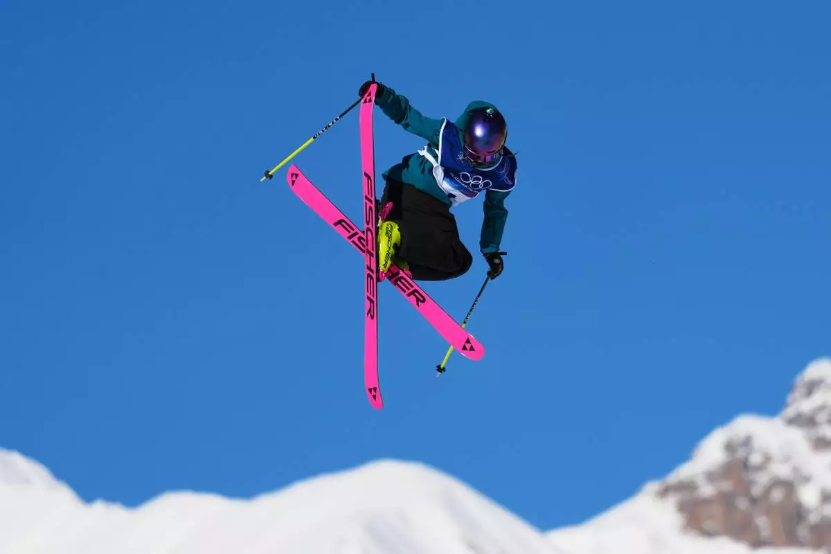 Switzerland's Mathilde Gremaud competes during women's freestyle skiing slopestyle qualifications at the 2026 Winter Olympics, in Livigno, Italy, Saturday, Feb. 7, 2026. (AP Photo/Abbie Parr)