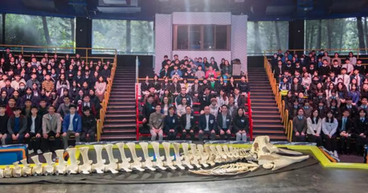 Lingnan University and partners launch Cetaceans STEAM conservation programme where over 190 secondary students participate in preparing a rare Longman's beaked whale skeleton