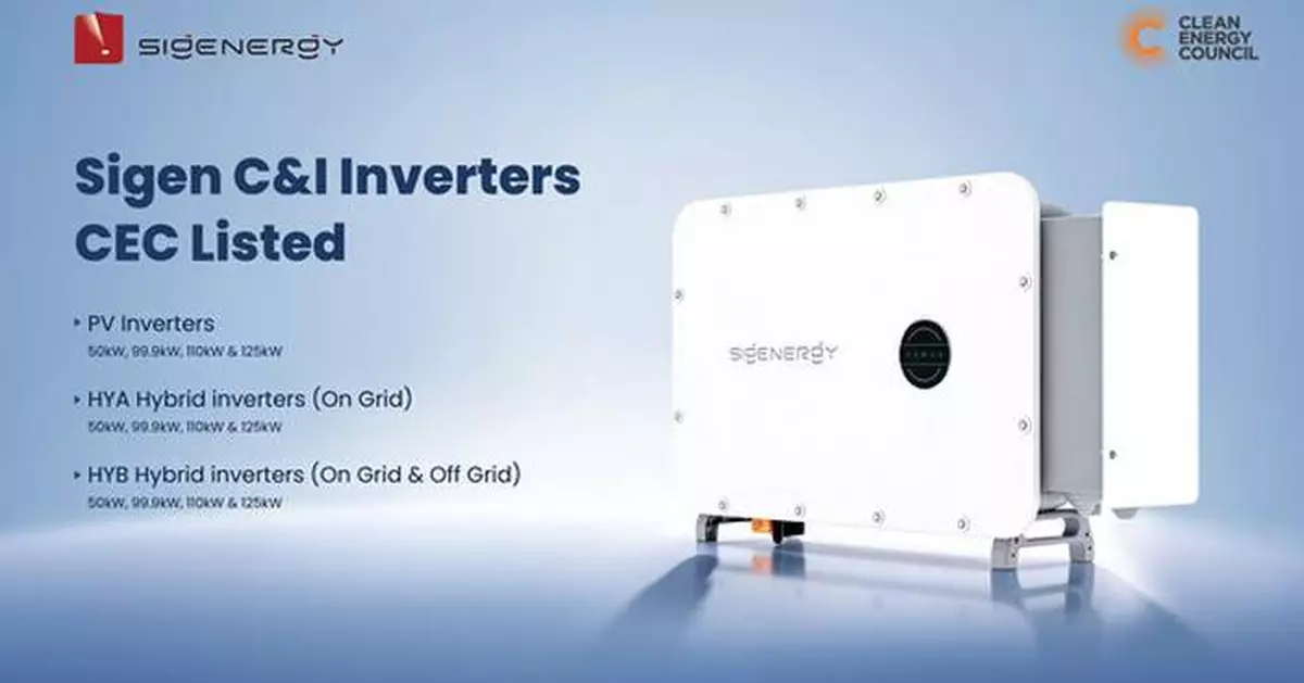 Sigenergy C&amp;I Inverters Gain CEC Listing in Australia