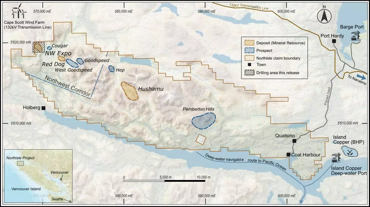 Figure 1: North Island Project Showing Location of Deposits and Prospects