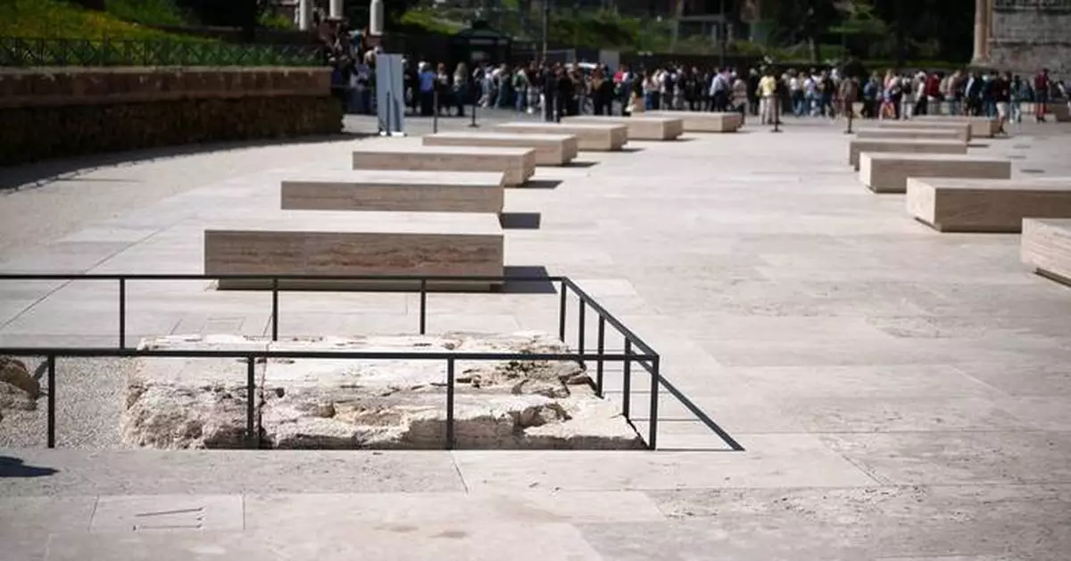 Rome's Colosseum gets a fresh look that recreates the footprints of long-gone columns