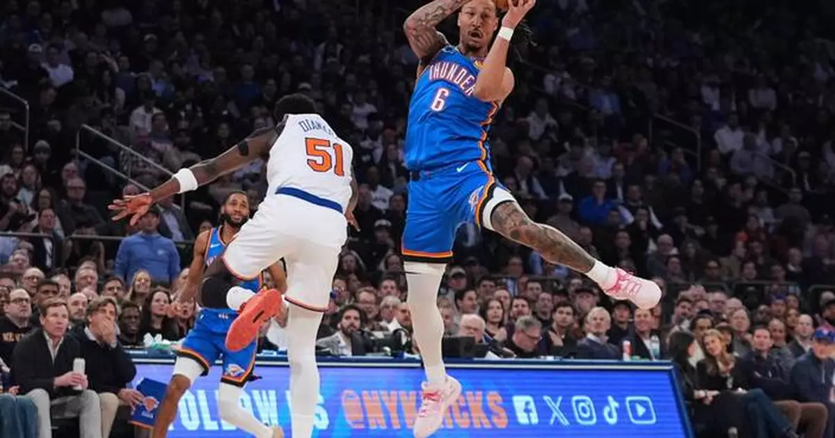 Holmgren and Gilgeous-Alexander help Thunder edge the Knicks 103-100