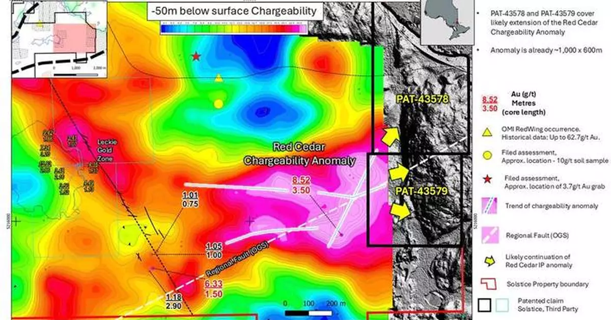 Solstice Gold Closes Acquisition of Key Patented Claims Adjacent to Red Cedar Discovery, Warrants exercised for $450,589