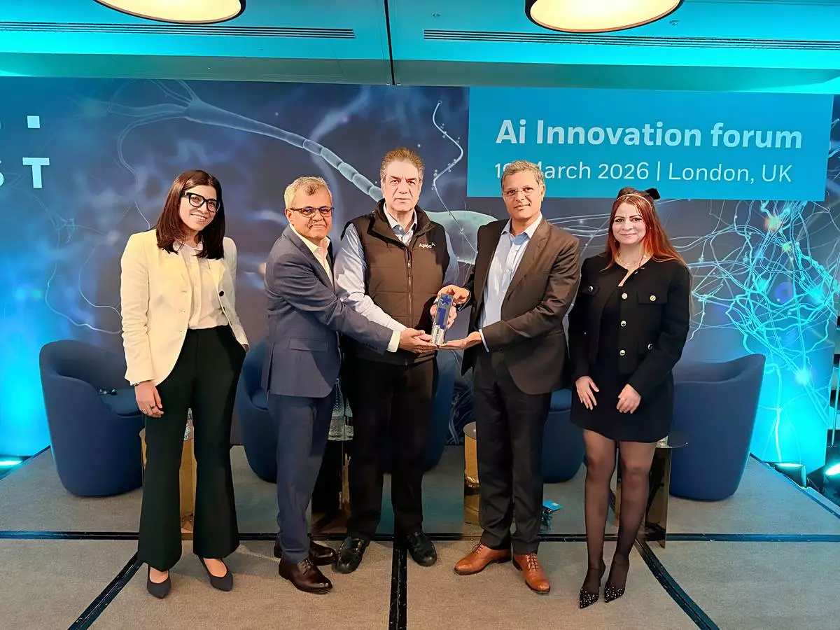 Imran Ali, Group Chief Information Officer, Aptia Group with Krishna Sudheendra, CEO, UST and Praveen Prabhakaran, COO, UST