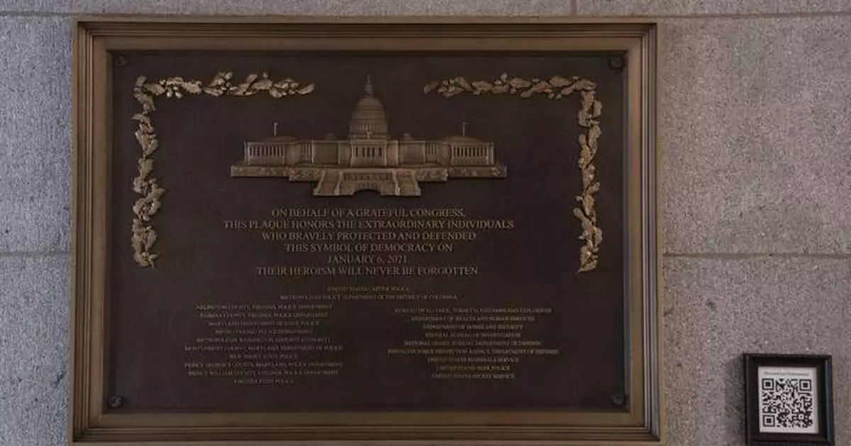 Jan. 6 plaque honoring police officers is now displayed at the Capitol after a 3-year delay