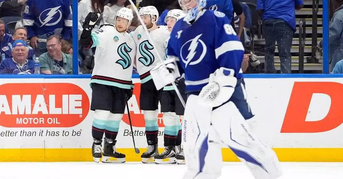 Montour scores in OT to lead Kraken past Lightning 4-3